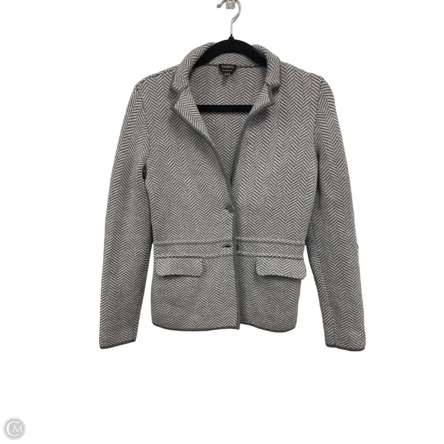 Blazer By Talbots In Grey & White, Size: Xs