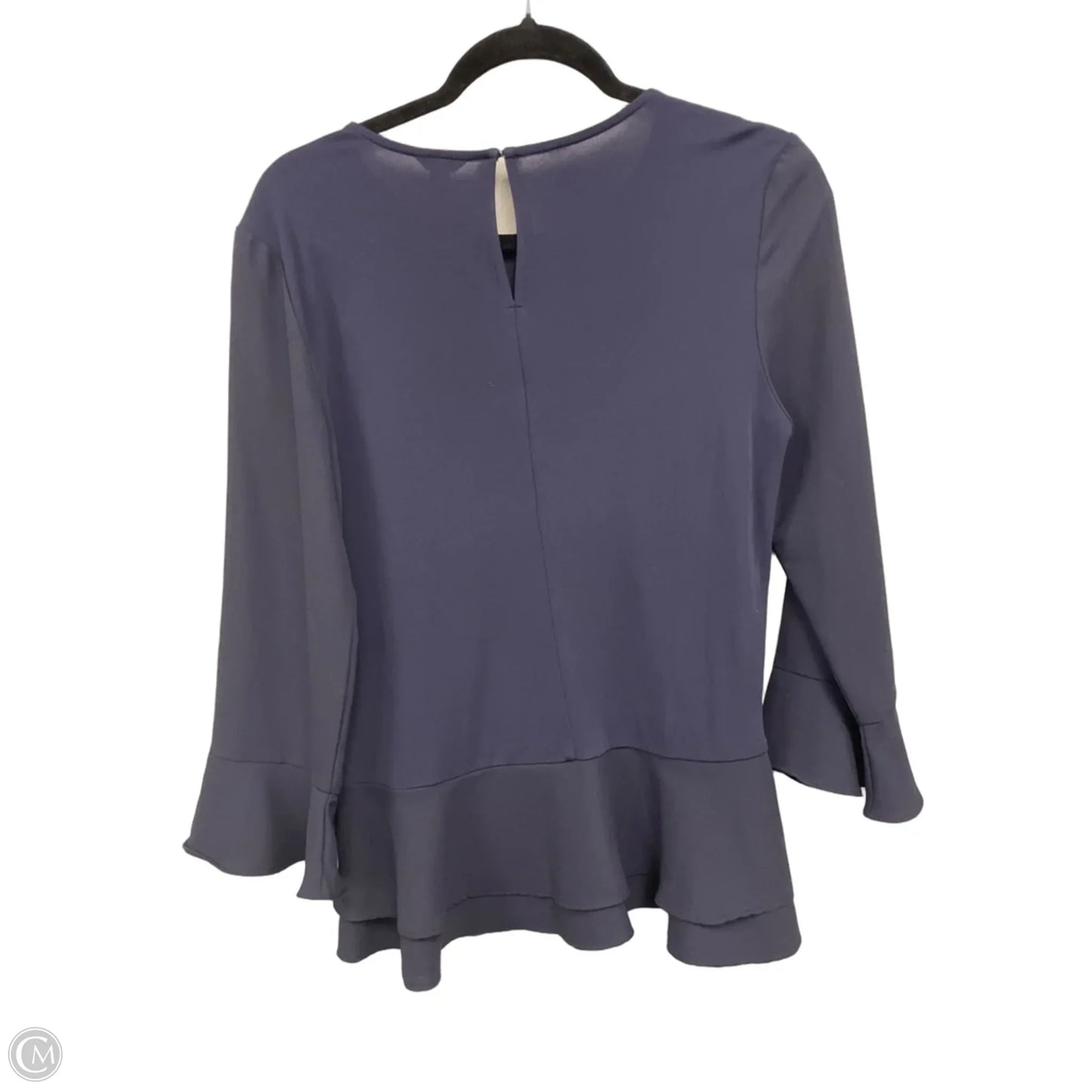 Blouse Long Sleeve By Ann Taylor In Navy, Size: S