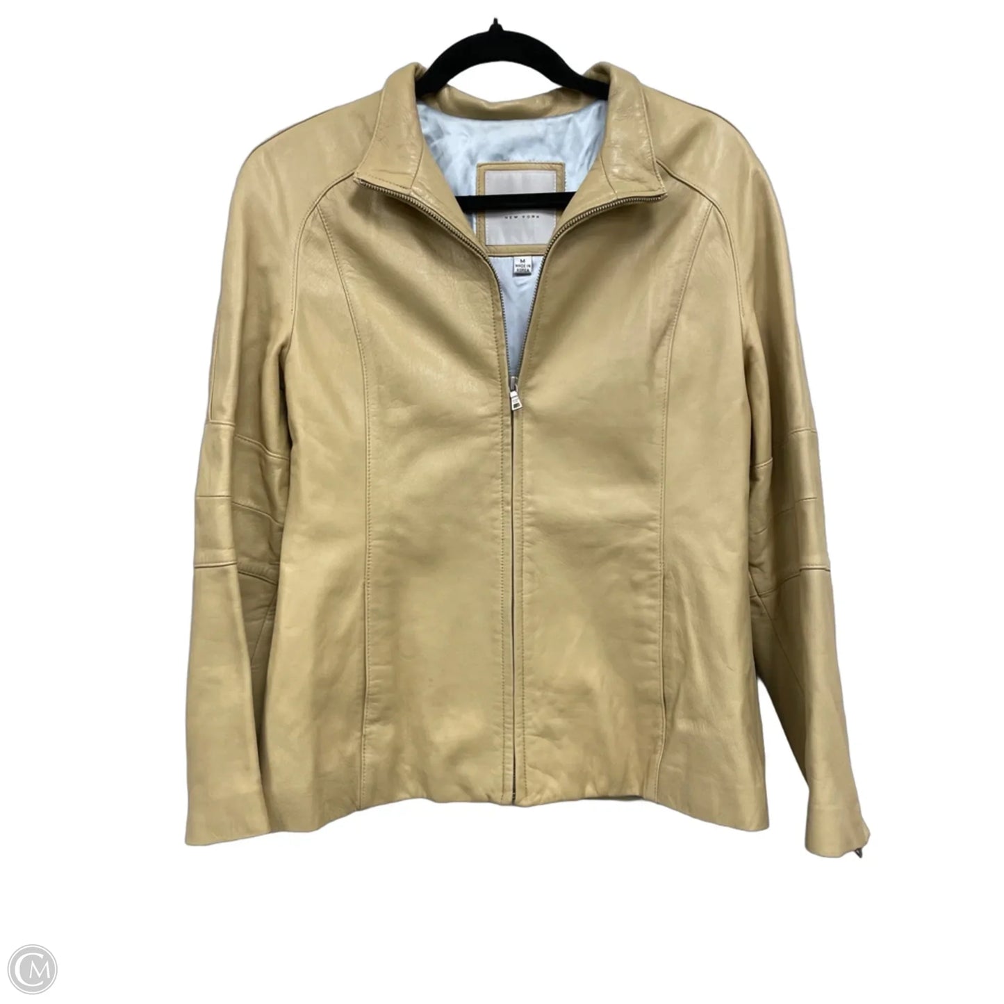 Jacket Leather By Andrew Marc In Tan, Size: M