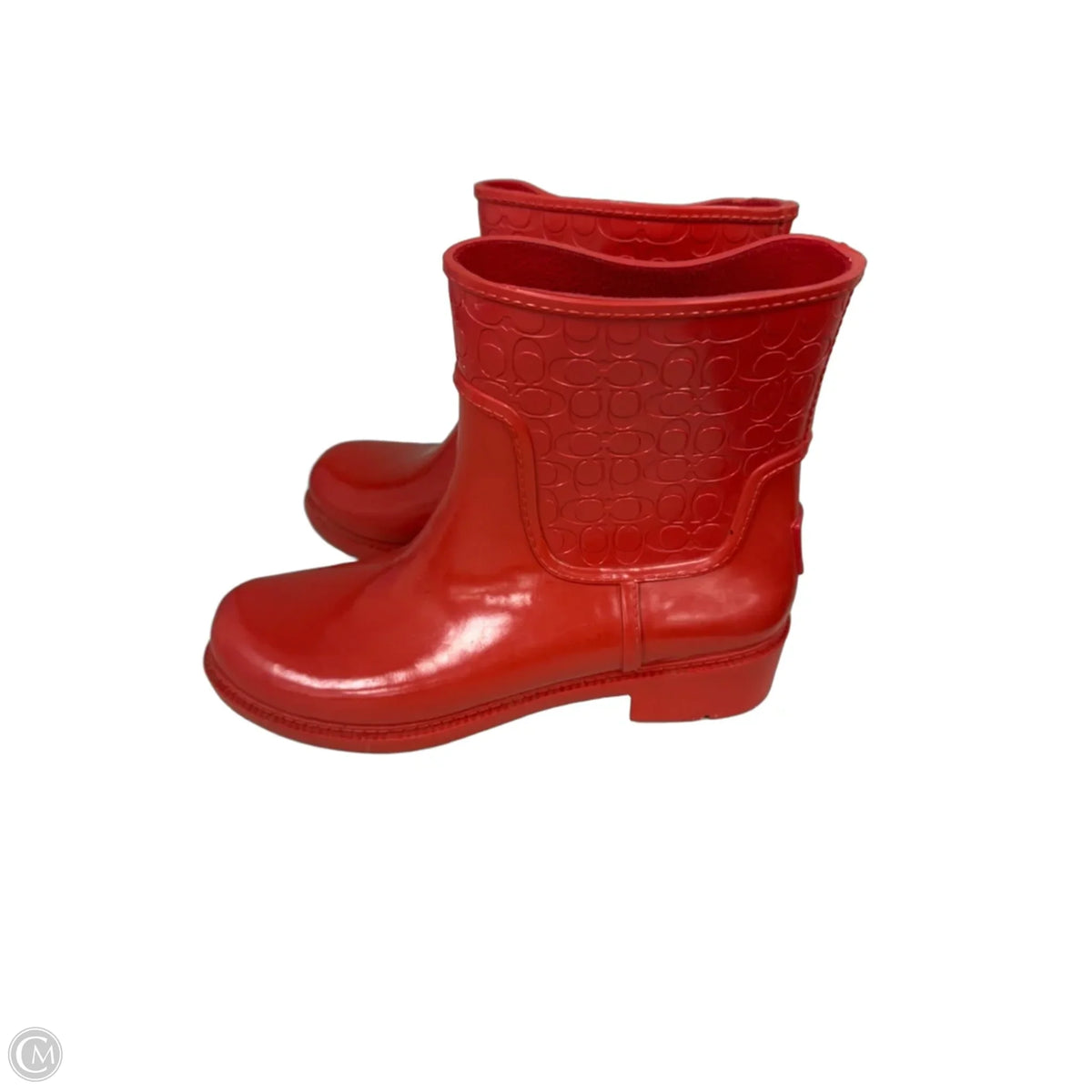 Boots Designer By Coach In Orange, Size: 7