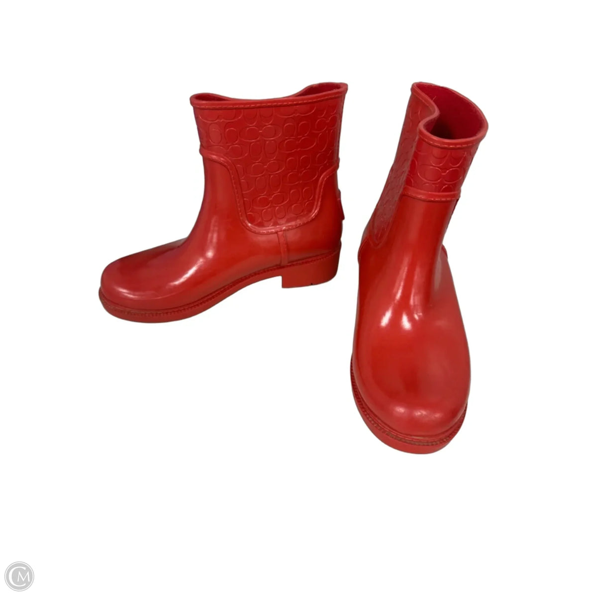 Boots Designer By Coach In Orange, Size: 7