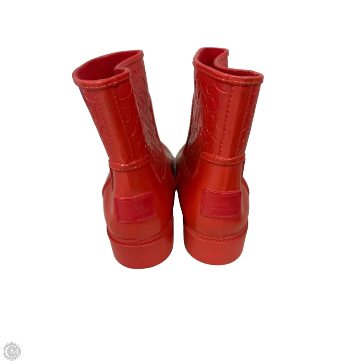 Boots Designer By Coach In Orange, Size: 7