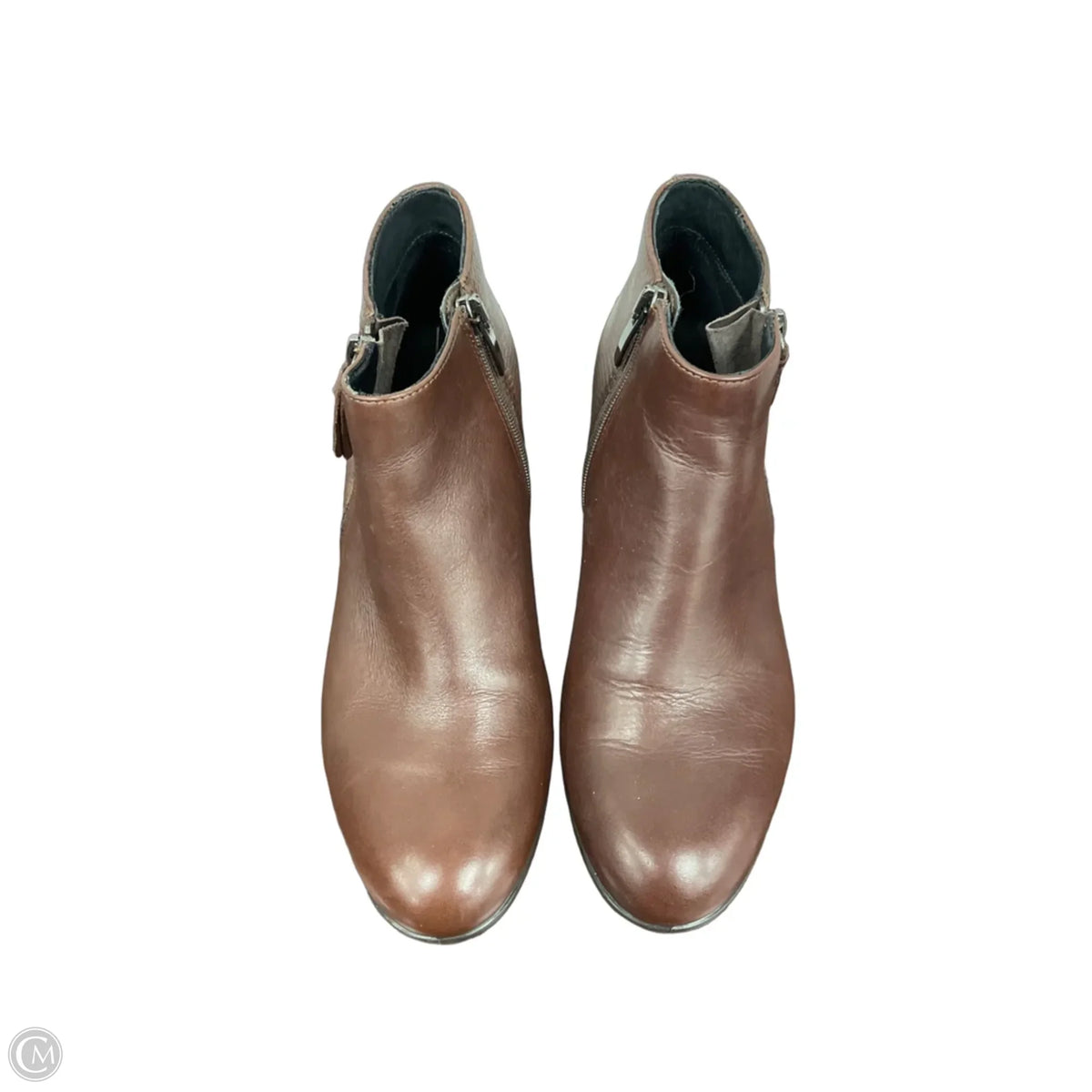 Boots Ankle Heels By Ecco In Brown, Size: 8.5