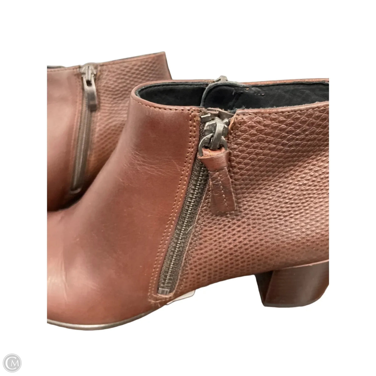 Boots Ankle Heels By Ecco In Brown, Size: 8.5