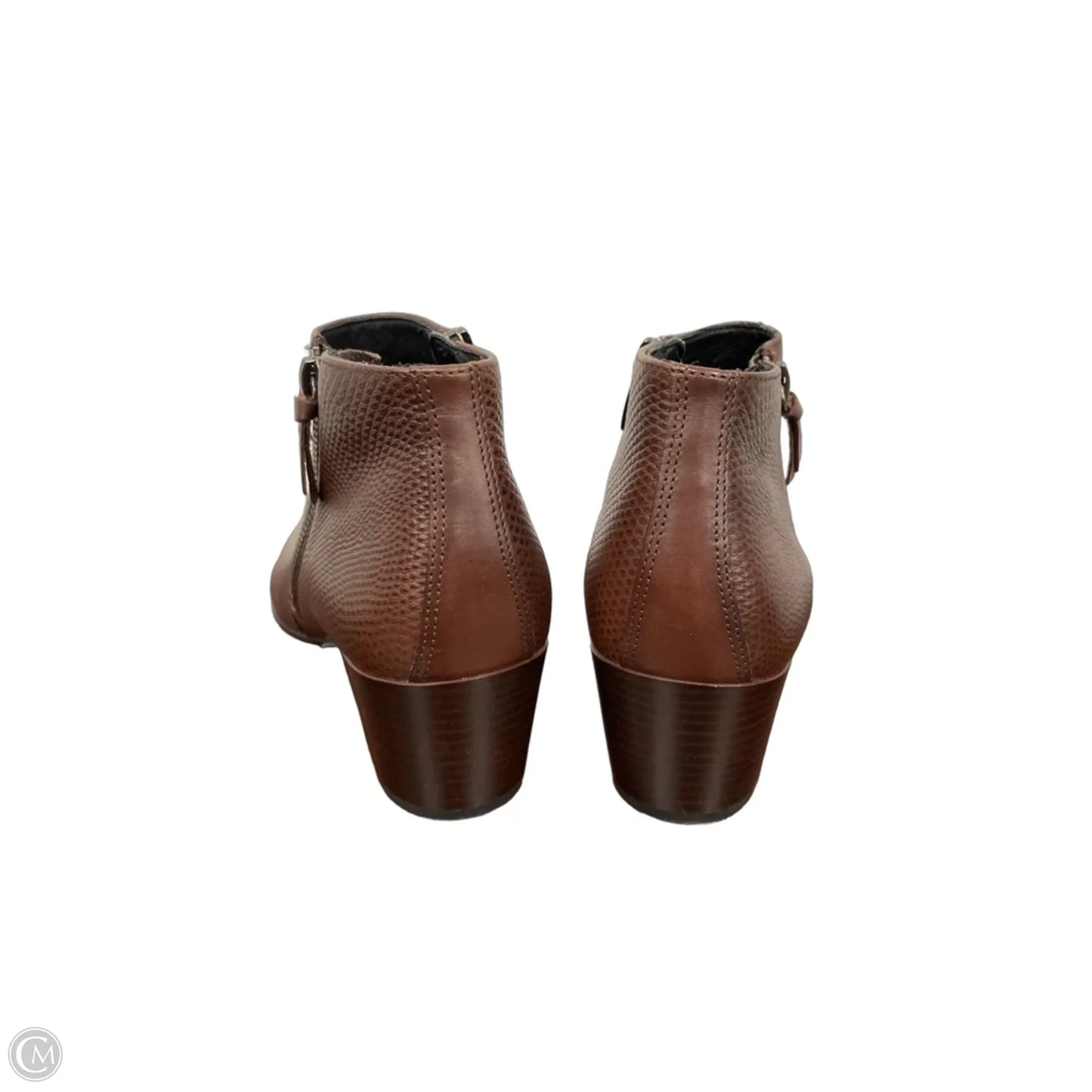 Boots Ankle Heels By Ecco In Brown, Size: 8.5