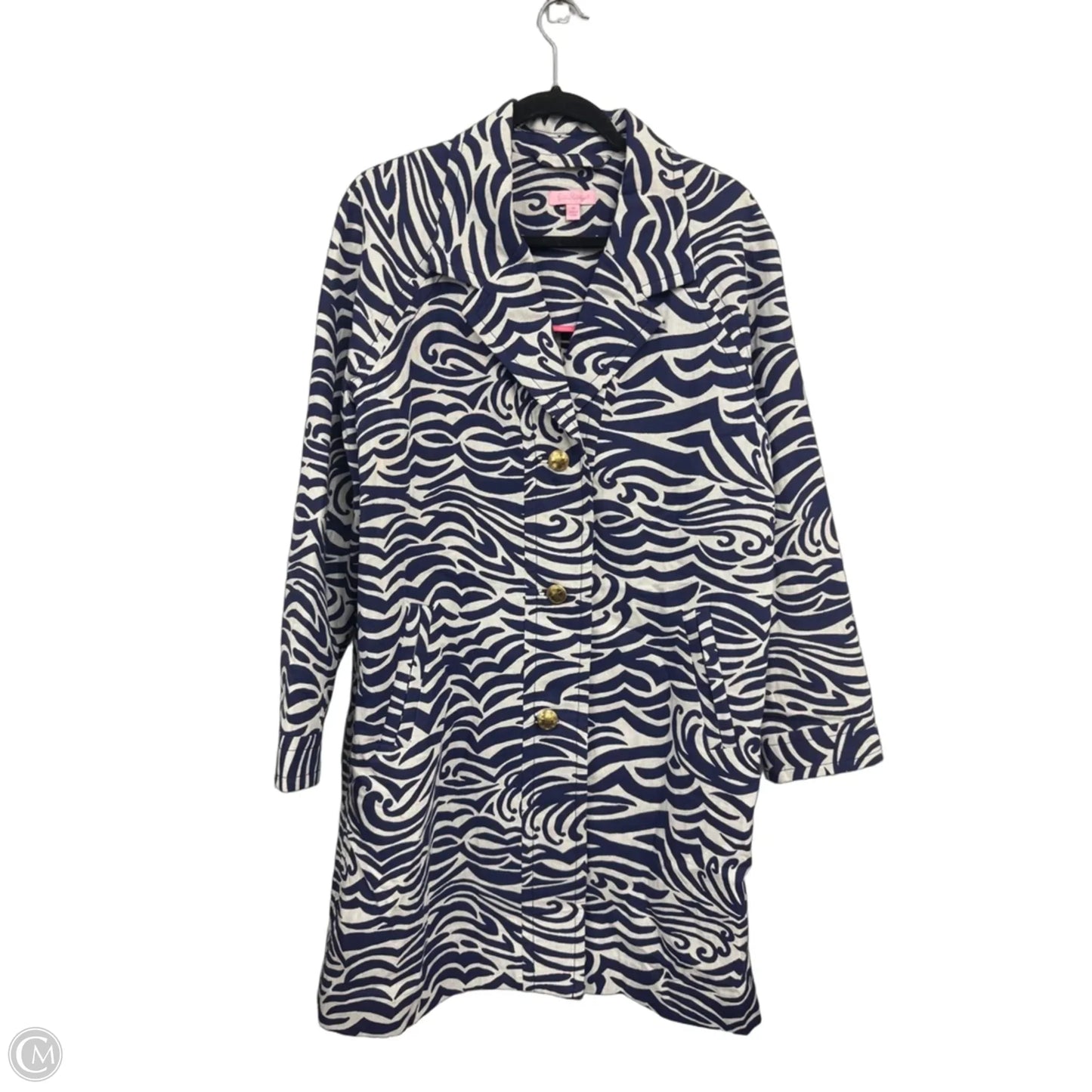 Jacket Designer By Lilly Pulitzer In Blue & White, Size: M