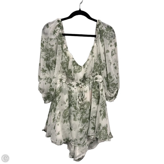 Romper By Hello Molly In Green & White, Size: 8