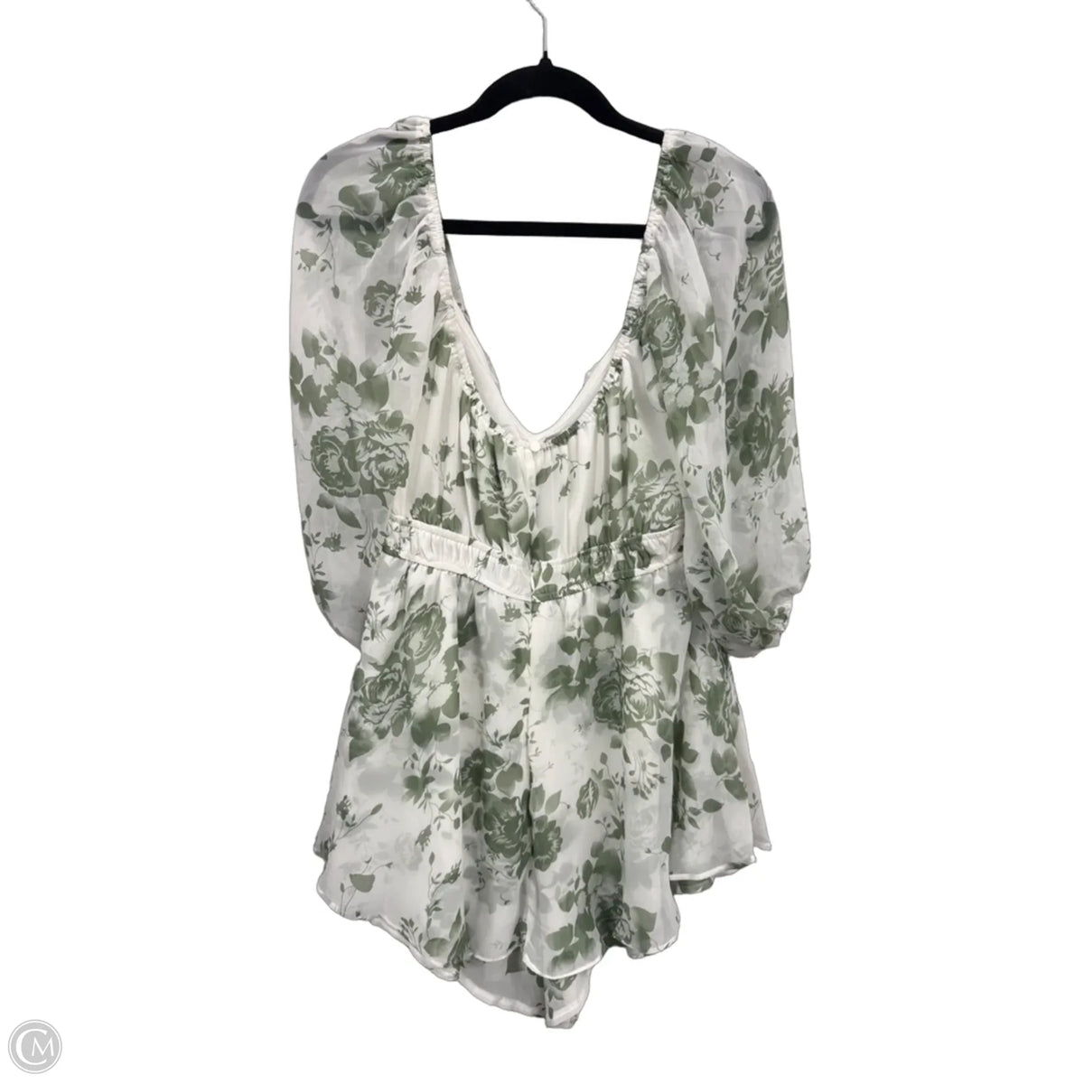Romper By Hello Molly In Green & White, Size: 8