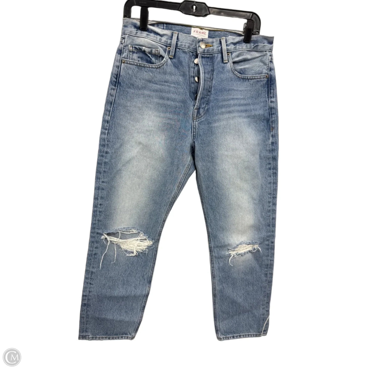 Jeans Straight By Frame In Blue Denim, Size: 8