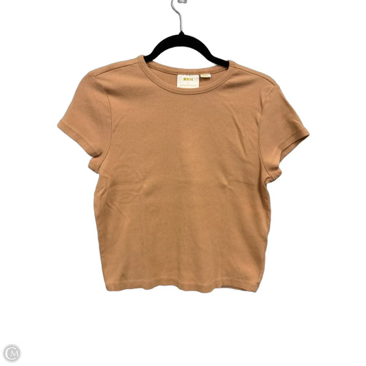 Top Short Sleeve Basic By Maeve In Tan, Size: Xl