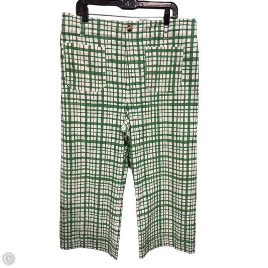 Pants Wide Leg By Maeve In Green & White, Size: 18