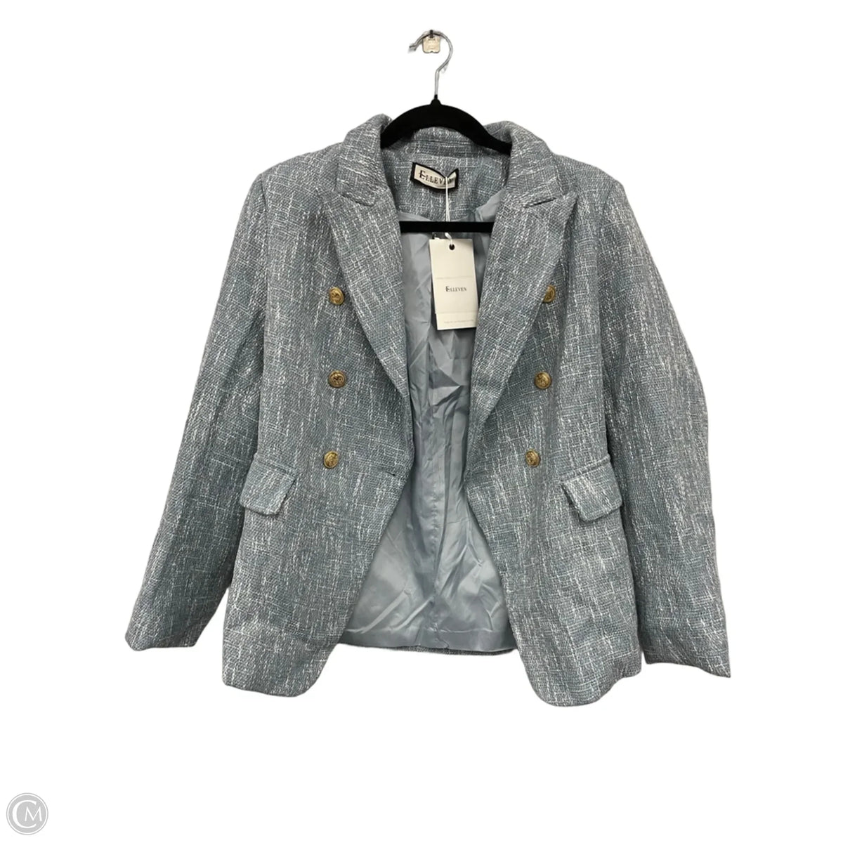 Blazer By Clothes Mentor In Blue & White, Size: S