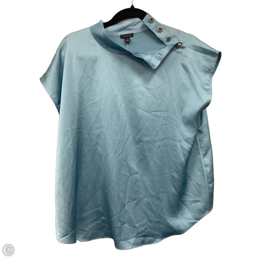 Blouse Short Sleeve By Ann Taylor In Blue, Size: L