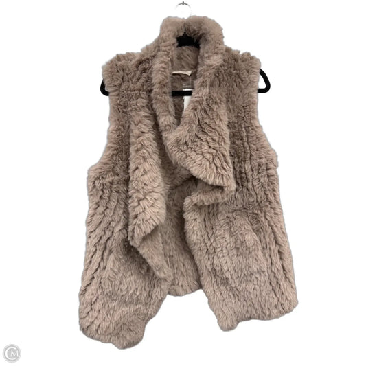 Vest Faux Fur & Sherpa By Soft Surroundings In Tan, Size: M