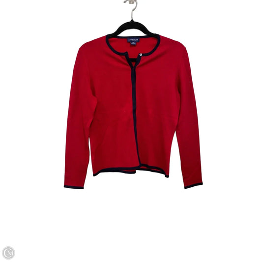 Sweater Cardigan By Ann Taylor In Red, Size: M