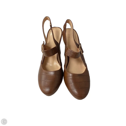 Shoes Heels Block By Just Fab In Brown, Size: 8