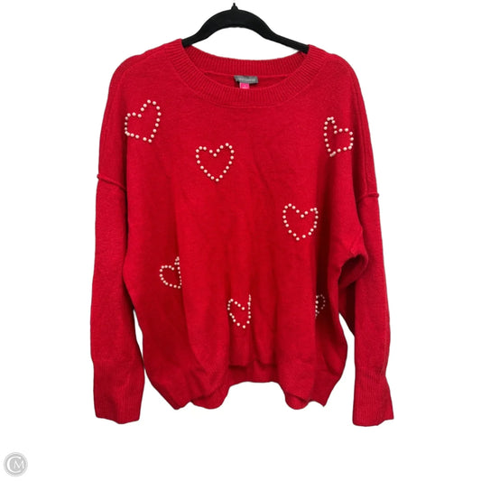 Sweater By Vince Camuto In Red & White, Size: L