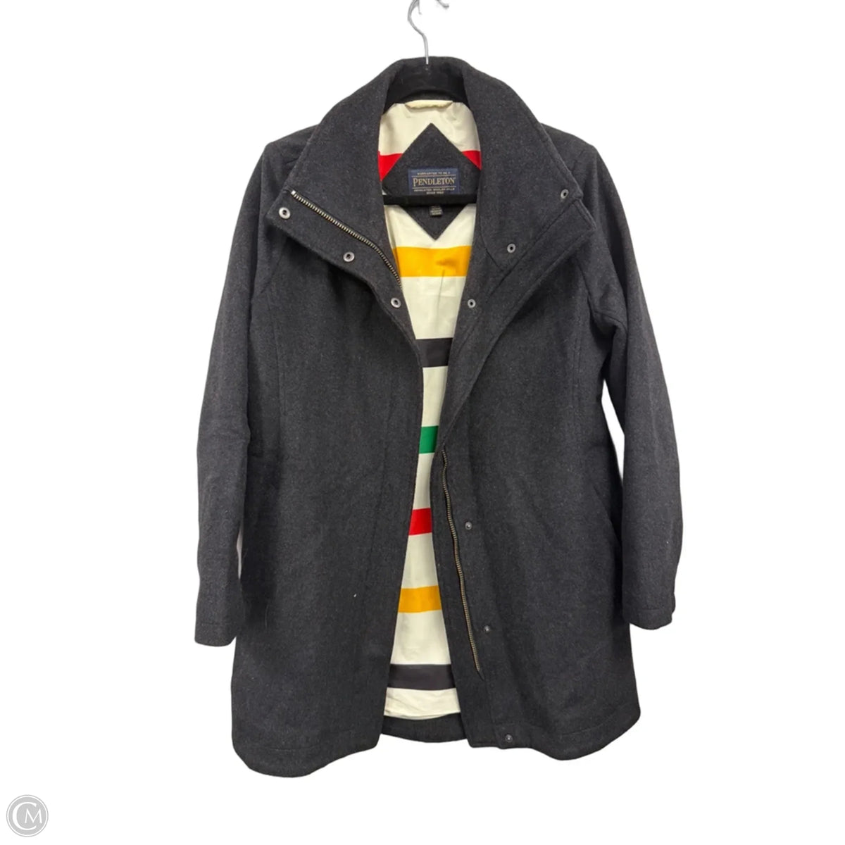 Coat Peacoat By Pendleton In Grey, Size: S