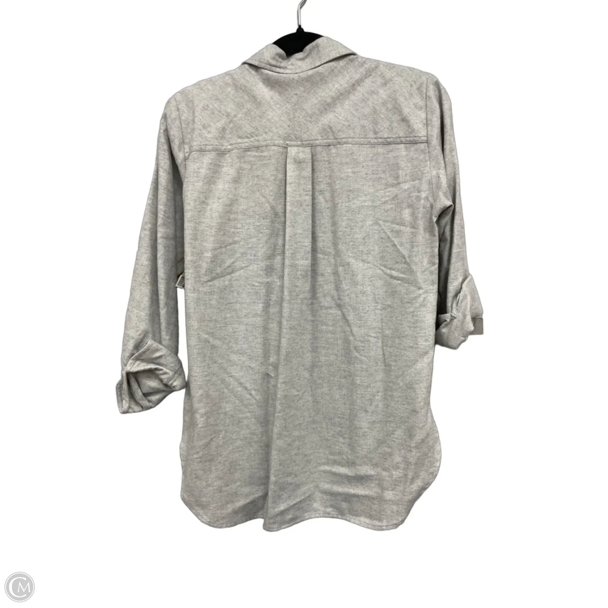Blouse Long Sleeve By Loft In Grey, Size: Xs