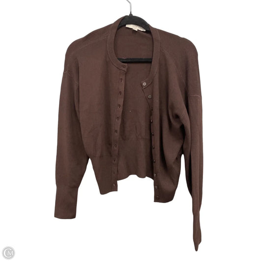 Sweater Cardigan By Loft In Brown, Size: S