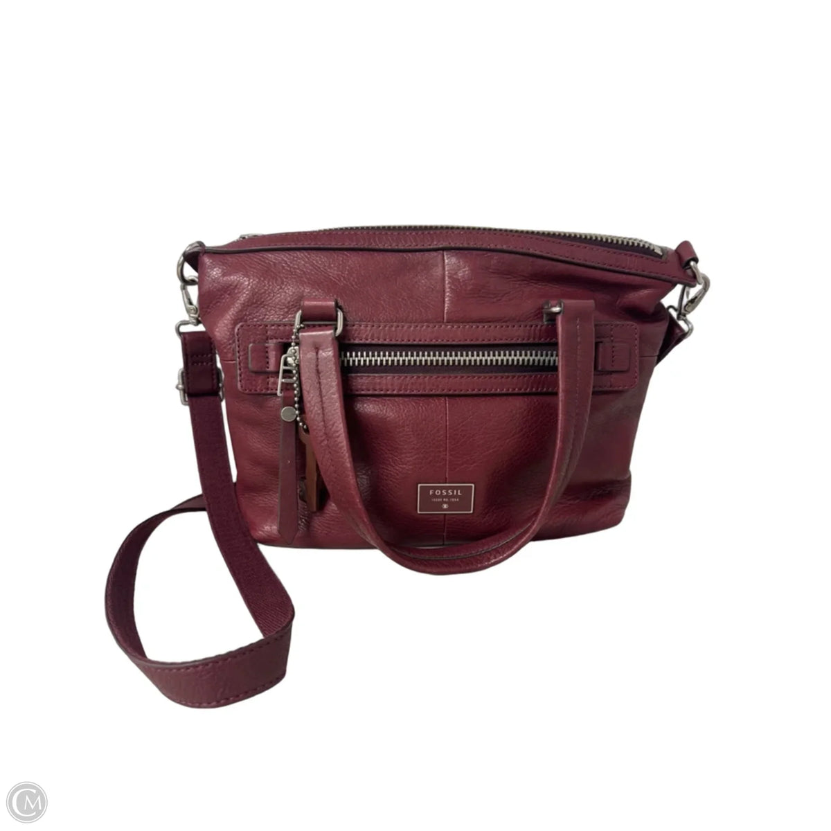 Handbag Leather By Fossil, Size: Small