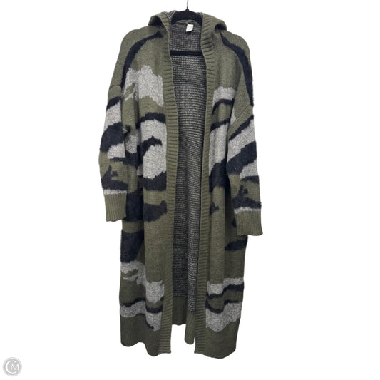 Sweater Cardigan By Clothes Mentor In Black & Green, Size: 1x