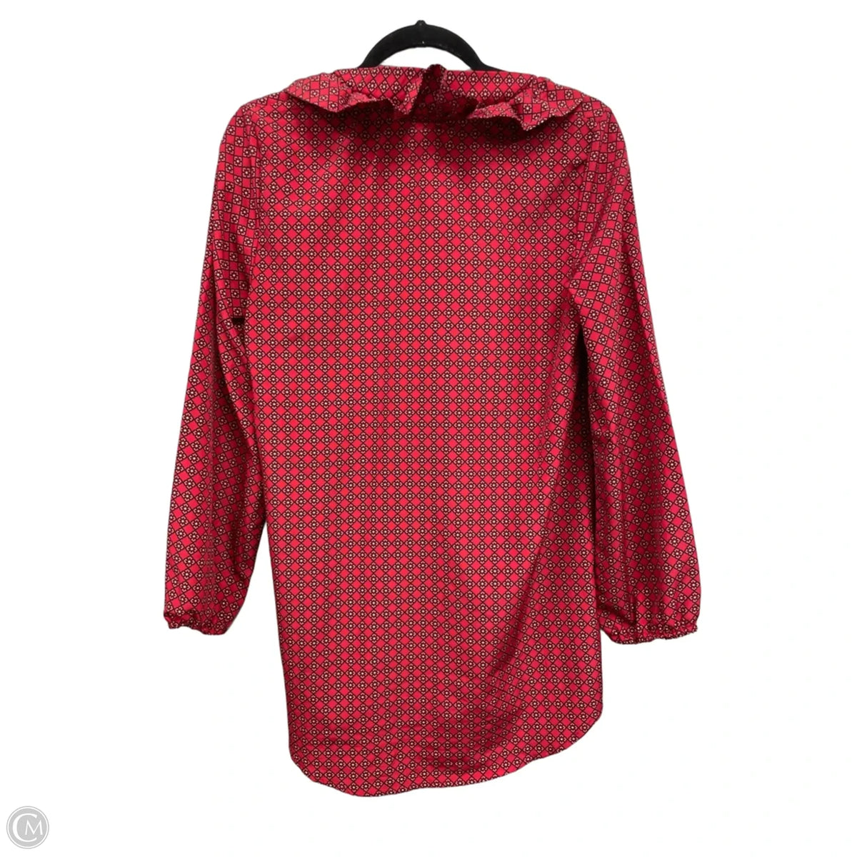 Blouse Long Sleeve By Mudpie In Red & White, Size: S