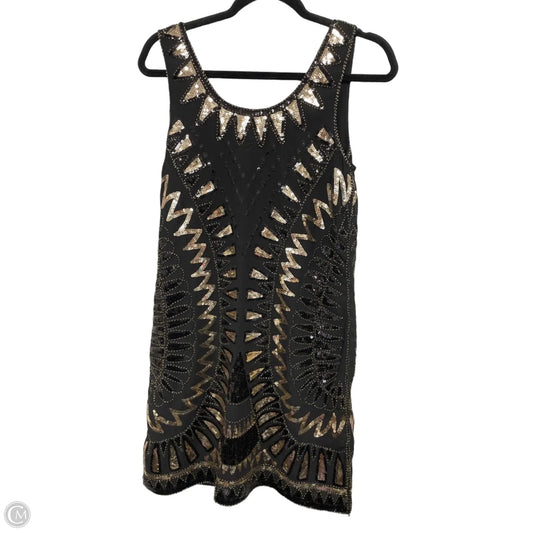 Dress Party Short By Clothes Mentor In Black & Gold, Size: S