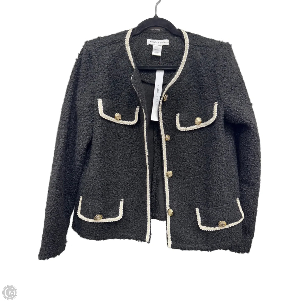 Blazer By Clothes Mentor In Black & White, Size: L