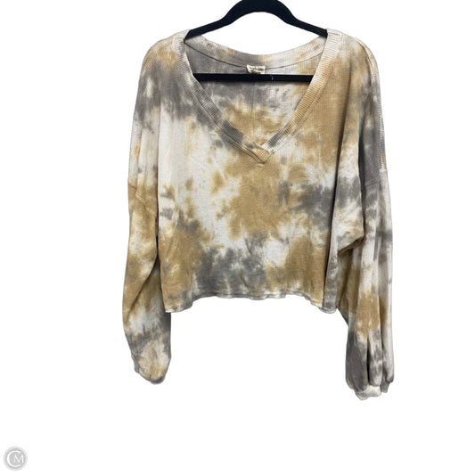 Top Long Sleeve By Peach Love Cream California In Cream & Grey, Size: S