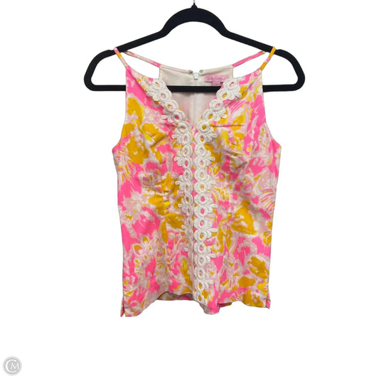 Blouse Designer By Lilly Pulitzer In Pink & Yellow, Size: 0
