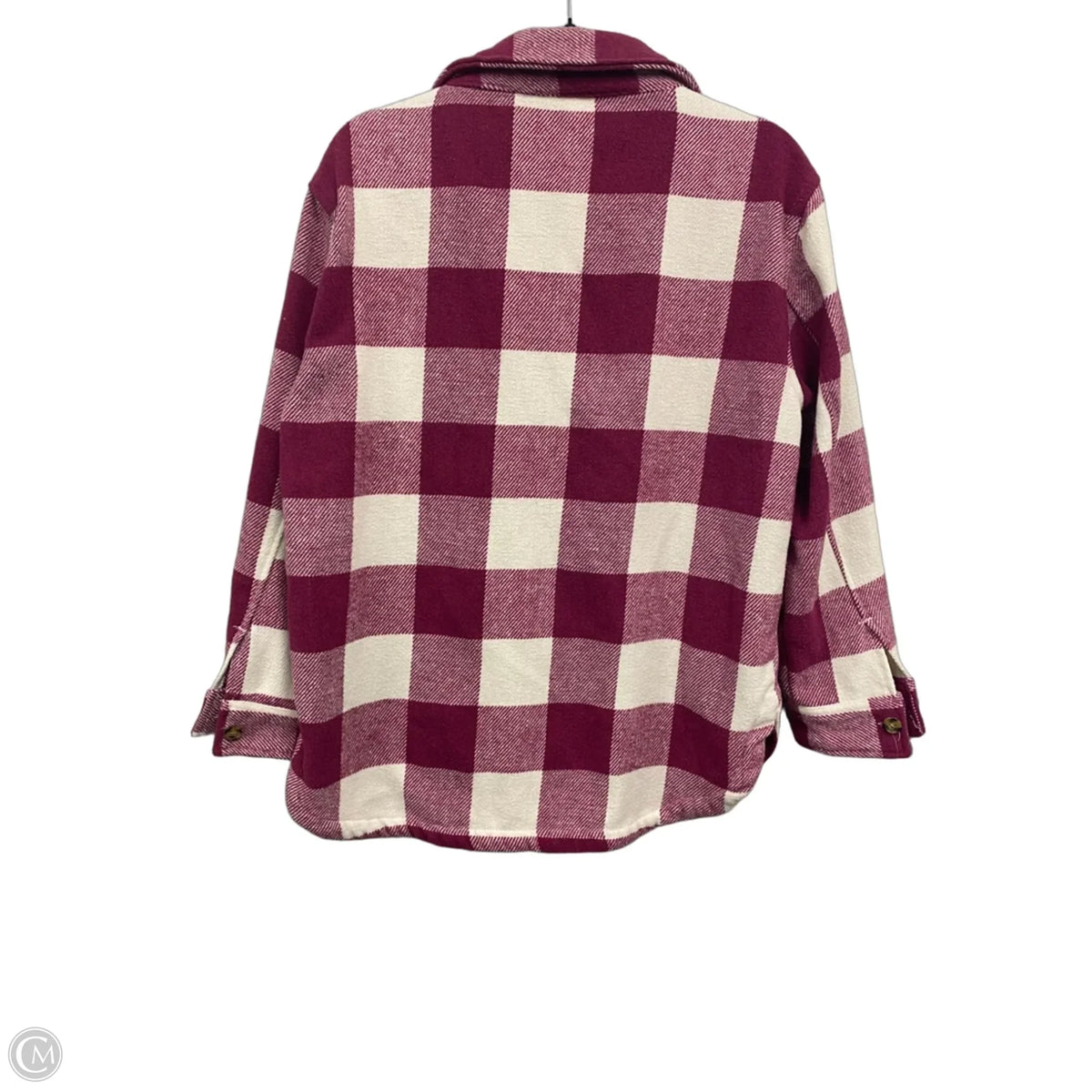 Jacket Shirt By Members Mark In Pink & White, Size: S