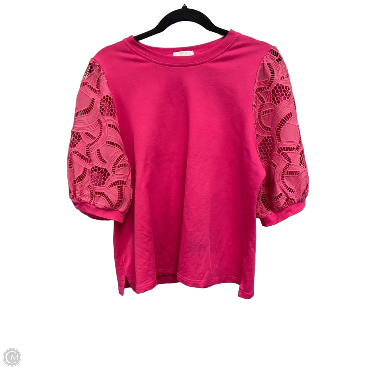 Blouse Short Sleeve By Jade In Pink, Size: L