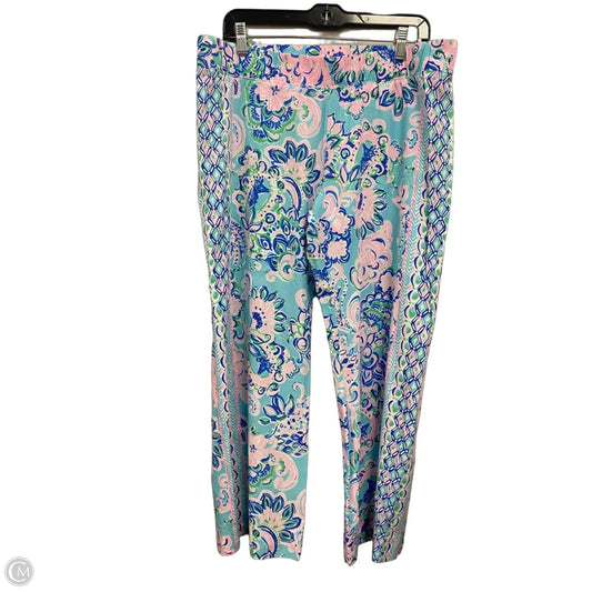 Pants Designer By Lilly Pulitzer In Blue & Pink, Size: L