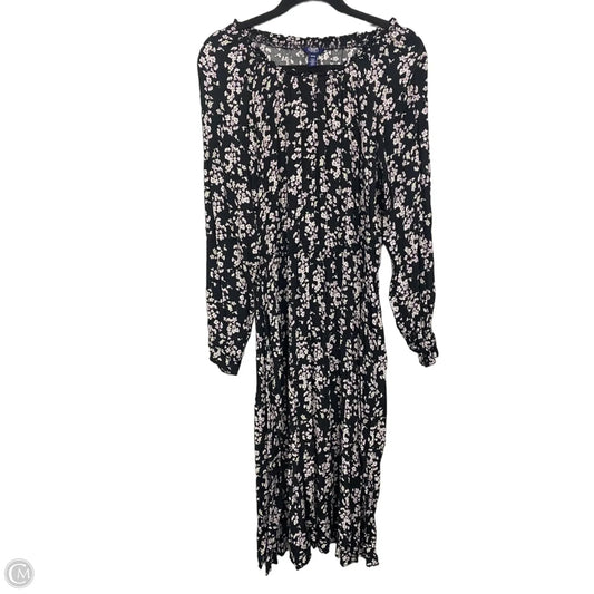 Dress Casual Midi By Chaps In Black & White, Size: M