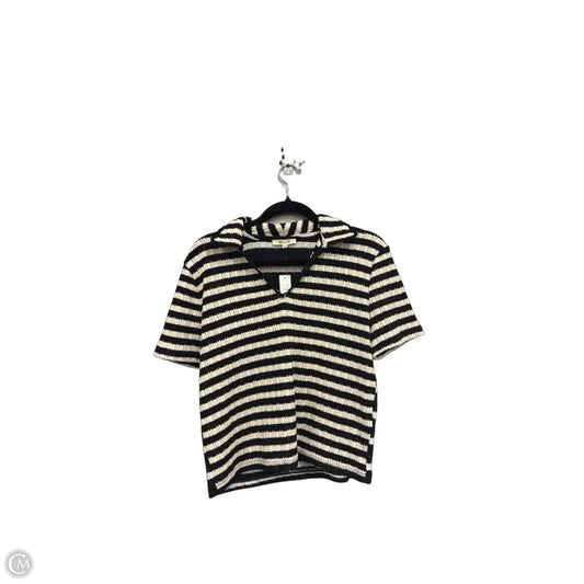Sweater Short Sleeve By Madewell In Black & Cream, Size: M