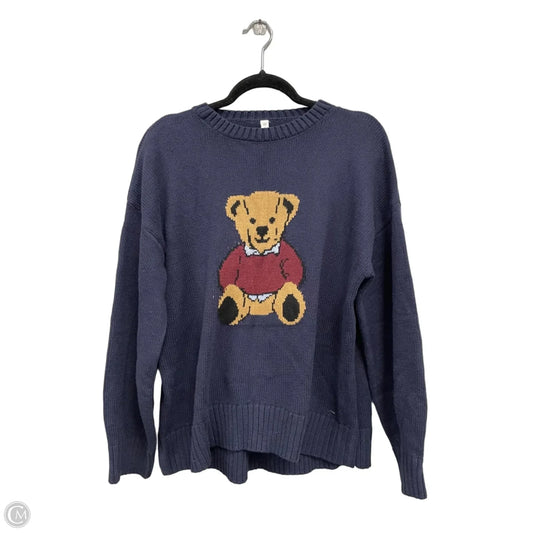Sweater By Wishlist In Blue & Brown, Size: M