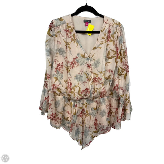 Blouse Long Sleeve By Vince Camuto In Peach, Size: 1x