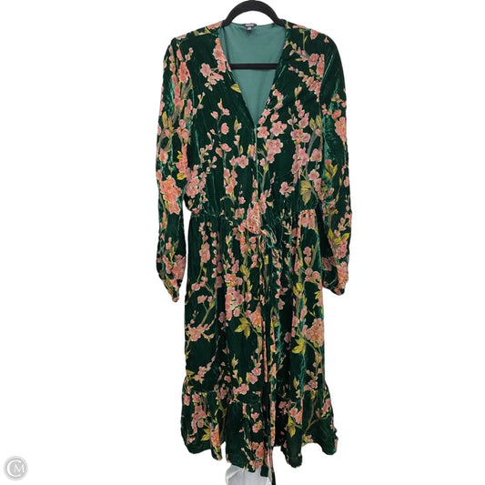 Dress Casual Maxi By Buffalo David Bitton In Green & Pink, Size: L