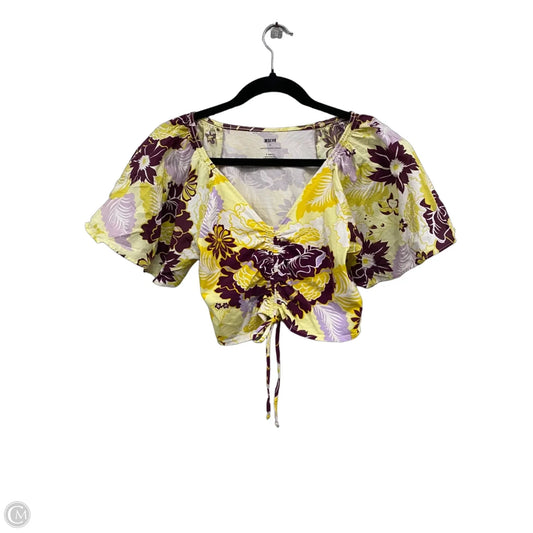 Top Short Sleeve By Maeve In Purple & Yellow, Size: Xs