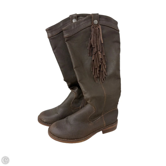 Boots Knee Heels By Francesca’s In Brown, Size: 6