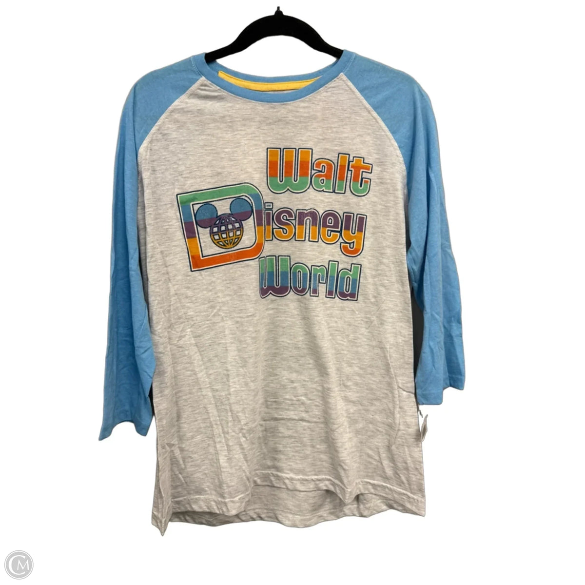 Top Long Sleeve Basic By Disney In Blue & Grey, Size: M