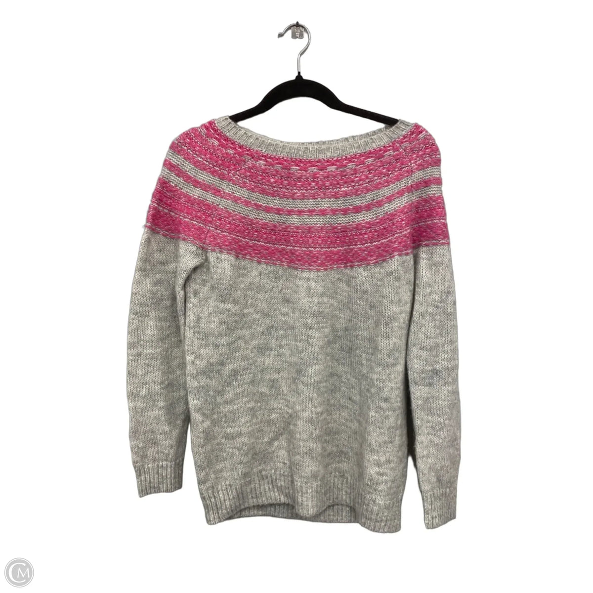 Sweater By Loft In Grey & Pink, Size: Xs