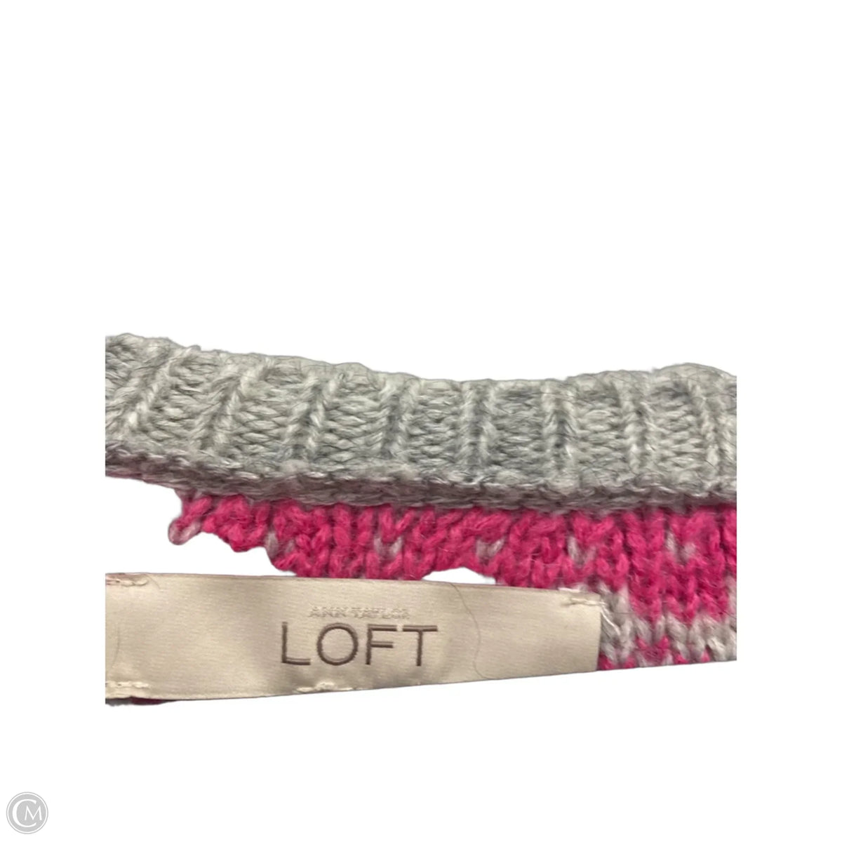 Sweater By Loft In Grey & Pink, Size: Xs