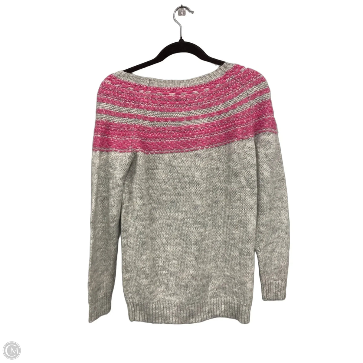 Sweater By Loft In Grey & Pink, Size: Xs