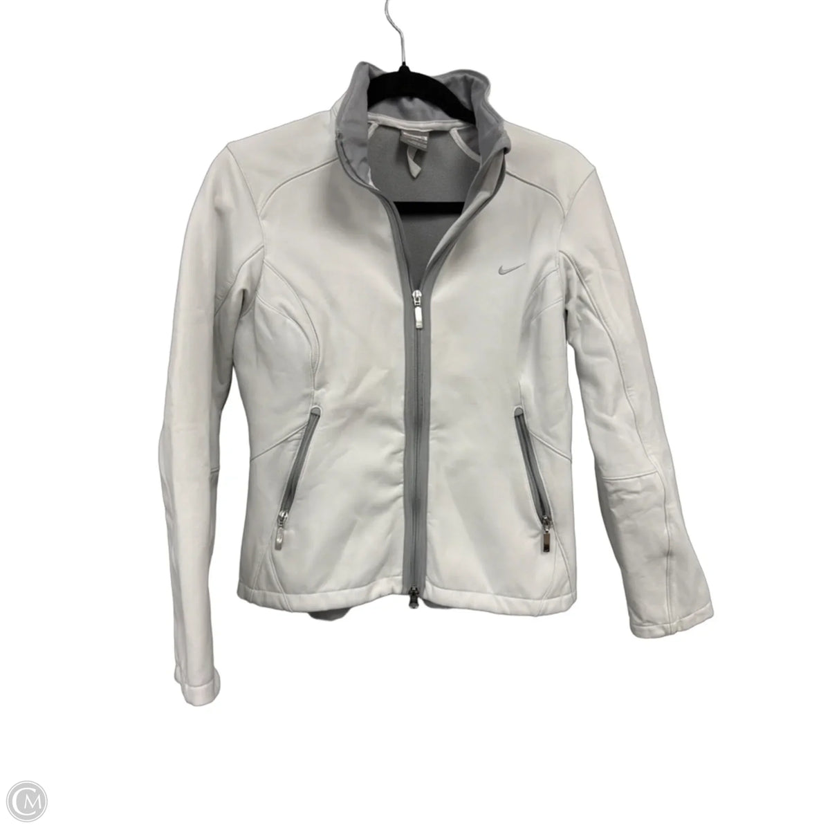 Athletic Jacket By Nike Apparel In White, Size: S