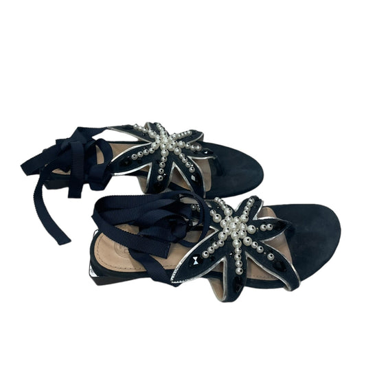 Sandals Designer By Tory Burch In Navy, Size: 6