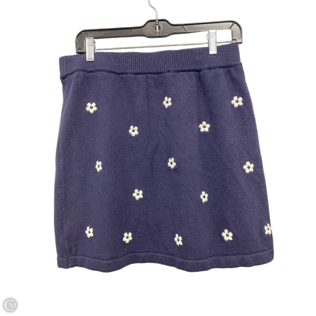 Skirt Mini & Short By Free Assembly In Blue & White, Size: M