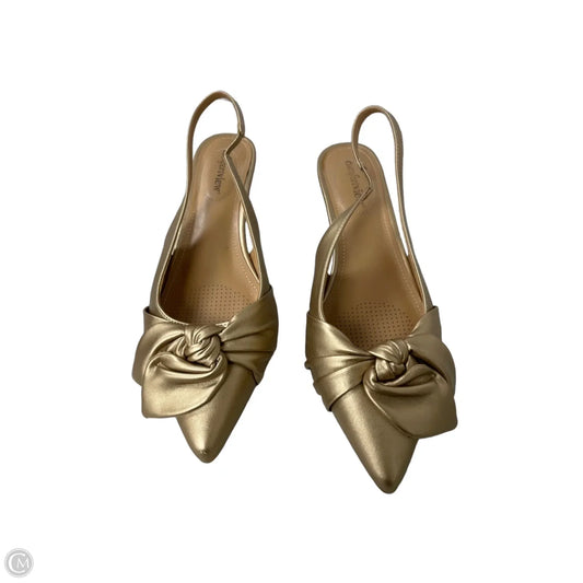 Shoes Heels Kitten By Comfortview In Gold, Size: 10