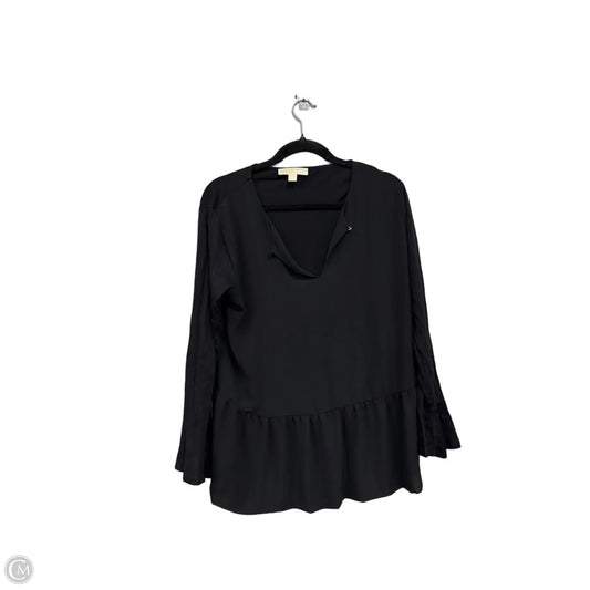 Blouse Long Sleeve By Michael By Michael Kors In Black, Size: Xl